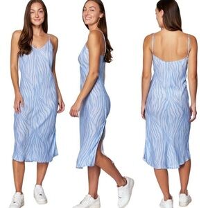 Spiritual Gangster Aquarius midi skip dress zebra print spaghetti straps